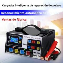 Cargador de Batería Inteligente Rápido 12V y 24V con Reparación por Pulsos, Pantalla LCD y Carga Automática para Auto, Moto, Camioneta - 12V/24V - Ver 4