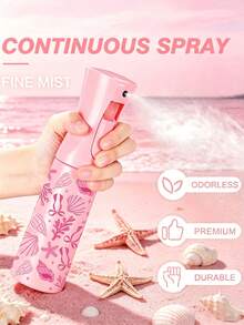 Shell Pattern Transparent PET Refillable Travel Spray Bottle - Multi-Functional Fine Mist Spray Bottle For Travel, Can Be Used As Makeup Remover Dispenser, Reusable Hair Spray Bottle And Continuous Sprayer, Suitable For Hair Styling, Cleaning And Facial Moisturizing - Multicolor - View 3