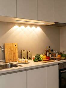 1pc Cat Eye Sensor Cabinet Light, 20/30/40/50cm USB Rechargeable Motion Sensor Light, LED Light Strip, Dimmable 3-Color Options, Suitable For Kitchen, Wardrobe, Cabinet, Bedroom, Hallway - Multicolor - View 7