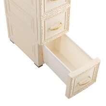 6Tier Bathroom Floor Cabinet Vertical Storage Unit With Drawers And Casters Large Capacity Narrow Tall Slim Storage Tower Waterproof Toilet Paper Storage Cabinet - Milky-white - View 7
