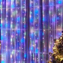100/200/300/600LED Curtain String Lights, USB Powered Fairy Garland Lights. 8 Lighting Modes, With Remote Control (Battery Not Included), Suitable For Home Bedroom Window Wall Stage. Romantic Proposal Confession, Birthday Party, Wedding Celebration Background Atmosphere Decoration Hanging String Lights, Valentine's Day Halloween Christmas Holiday Decoration - USB Plug Curtain Light - View 4