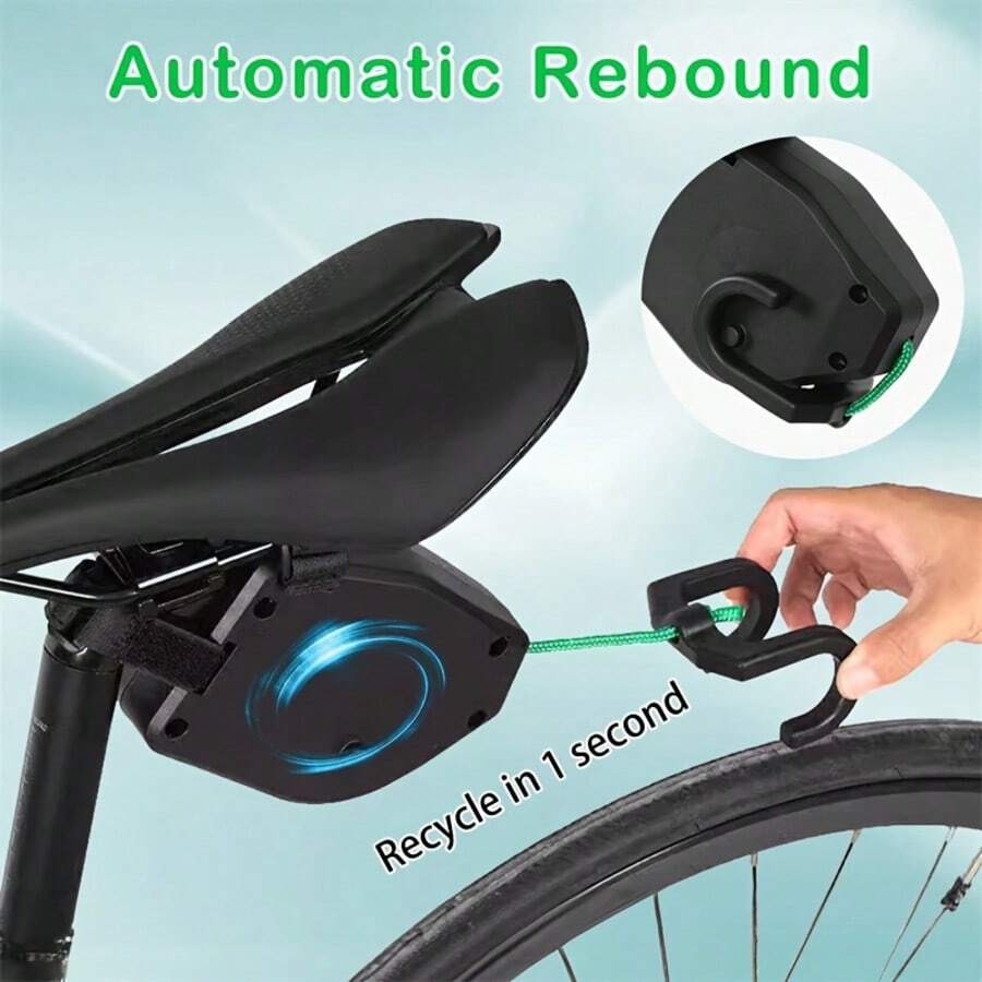 1pc Black Bicycle Tow Rope, Beginner-Friendly Retractable Home Traction System, Convenient Handle Installation, Bicycle Accessory, Suitable For Adult Outdoor Cycling Adventure, Family Weekend Riding, Mountain Bike City Bike Universal Home Cycling Towing Accessory, Outdoor Retractable Wear-Resistant Nylon Towing Tool, Ideal Choice For Cycling Enthusiasts