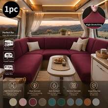 Travel Camper Special Milk Silk Sofa Slipcover 1Pc, Multi Color All Season Dustproof Stain Resistant Anti-Scratch Couch Cover Machine Washable For RV Living Room Bedroom - Multicolor - View 4