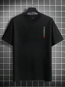 A Men's Short-Sleeved Shirt T Shirt,Polyester Fabric,Printed With English Patterns,Loose Design,Fashionable Casual Round-Neck Top,Spring And Summer Ou - 白色 - 查看 10