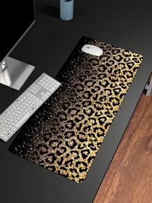 1 Stück Schwarze Gold Leoparden Muster Schreibtischunterlage | Ins Stil Große Schwarze Gold Leoparden Mauspad | Wasserdicht, Rutschfest, Verschleißfest | Hochauflösender Muster, Farbbeständig | Geeignet für Laptop/Tastatur/Maus Aufbewahrung und Schreibtischdekoration | Essentielles kreatives Schreibtischzubehör für Zuhause, Büro, Studenten | 5 Größen erhältlich (S/M/L/XL/XXL) - A - Übersicht 4