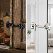1 Set 4-Inch Black/Silver Barn Style Simple Door Lock Hardware, Sliding Eye Hook Lock With Screws, Rust-Resistant Metal Lock For Privacy Protection, Suitable For Indoor Doors, Windows, Wooden Fences And Garage Doors - A - View 6
