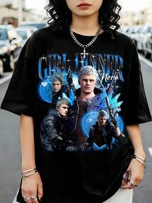 Nero Gril Dinner May Cry 5 DMC5 Bootleg Gaming T-Shirt - 黑色 - 查看 1