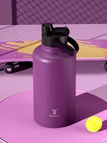 Meoky 64oz Insulated Water Bottle With 2-In-1 Straw And Spout Lid, Large Capacity, Leak-Proof, Keeps Drinks Cold For 24 Hours, Double-Wall Stainless Steel Sports Water Bottle, Suitable For Fitness, Sports, Travel And School Use - Plum Purple - View 5