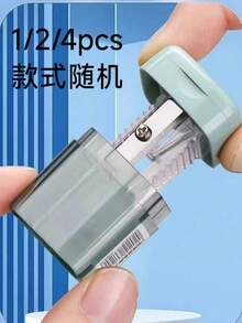 1/2/4pcs Single Hole Premium Student Pencil Sharpener, Durable And Easy To Clean, With Cover To Prevent Mess, Compact Desktop Stationery Design, Suitable For Office, Pink, Gray, White, Green, Home And School, Manual Pencil/Eyebrow Pencil Sharpener, Random Style - Style 1 - View 10