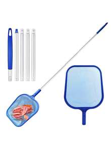 Pool Skimmer Net Set, Adjustable 5-Section 48-Inch Aluminum Alloy Pole, Pond Cleaning Net, Fine Mesh Leaf Net Suitable For Garden Ponds And Hot Tubs, Blue, Suitable For Pool Maintenance And Cleaning, Pool Maintenance Essential | Professional Pool Equipment | Durable Pool Net - Multicolor - View 14