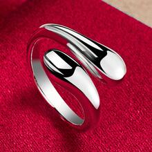 925 Sterling Silver Plated Water Droplets/Raindrops Ring For Women Wedding Engagement Party Fashion Charm Jewelry - Silver - View 5