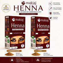 Henna para Sobrancelhas Makiaj 1,5g + Fixador 10ml + Pazinha | Cor Preto e Outras Cores - castanho claro e loiro - Visão 1