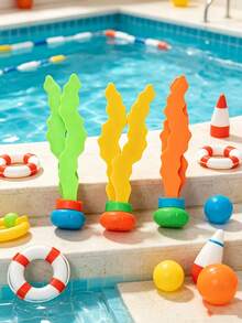 3/1pc Set - Summer Pool Party, Diving Games, Pool Game Gift Set, Summer Underwater Pool Gift, Colorful Summer Gift Set, Water Fun Pool Games, Underwater Seaweed Is The Best Summer Party Gift, Pool Party Game First Choice, Fun Pool Games. Diving Seaweed Game Set - Swimming Training Games - Underwater Diving Balls - Underwater Pool Seaweed Games - Multicolor - View 2