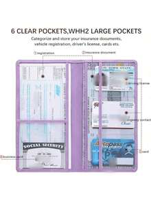 Vehicle Registration & Insurance Card Holder, Car Document Storage Box, Suitable For Women, Men, Teenagers,Storage Orangizer,Travel Essential - Multicolor - View 9