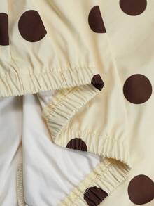 Spring/Autumn Yellow-Brown Polka Dot Short Jacket, Elegant Casual Style, Loose Fit, Button Closure, Versatile Outerwear - Multicolor - View 9