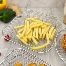 304 Stainless Steel Air Fryer Rack Multi-Layer Mesh Baking Tray Stackable, Round, Square, Rectangular Air Fryer Accessories, Oven Cooking Cooling Rack, Outdoor Charcoal Grill Roasting Fries, Chicken Wings And More - View 4