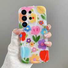 Order & Favorite Store & Follow Product To Get Lanyard, Cartoon Colorful Flower Wavy Edge Phone Case + Wrist Strap/Compatible With Apple 17PROMAX/16promax/15promax/14promax/13promax/12promax/11promax/XSMAX/7/8PLUS/Compatible With Samsung S26/252432u Phone Case Compatible With Xiaomi Compatible With Honor 600 Series Compatible With Huawei - Clear - View 2