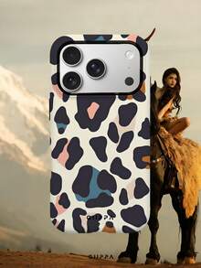 GIIPPA 1pc Cream Yellow Base With Black Leopard Print Design, Phone 17 Pro Max Phone Case, Compatible With Phone 16 Pro Max, 15 Pro Max, 14 Pro Max, Korean Style High-End Fashionable And Fun Phone Case, Compatible With 11/12/13/14/15/16 Pro Max Plus, Elegant Design Suitable For Men And Women, Perfect Gift For Girlfriend On Christmas, Valentine's Day, Easter, Wedding Season And Birthday! - Multicolor - View 8