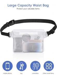 (2pcs/1pc) Waterproof Storage Bag Set, Waterproof Waist Bag And Phone Waterproof Bag, With Adjustable Shoulder Strap, Universal Waterproof Storage Bag, Suitable For Beach, Swimming, Kayaking, Travel - Multicolor - View 2