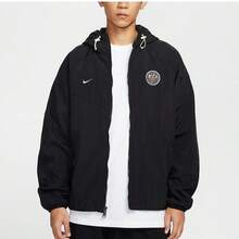 Nike 男士舒適冬季多功能連帽耐穿梭織休閒運動夾克 IO7921-010 - 黑色 - 查看 1