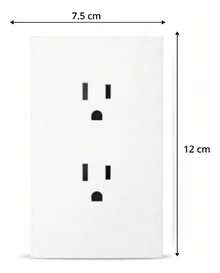 Pack Of 10 Duplex Outlets With Complete White Plate 2p - White - View 2