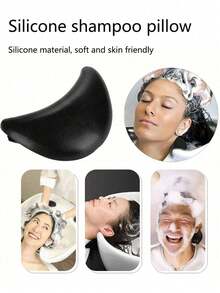 Hair Salon Shampoo Neck Cushion, Hair Washing Bed Pad, Silicone Neck Collar Mat For Water Rinsing - Black - View 2