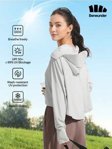 Chaqueta protectora solar refrescante para mujer (estilo capa) Beneunder AL118 - Gris - Ver 1