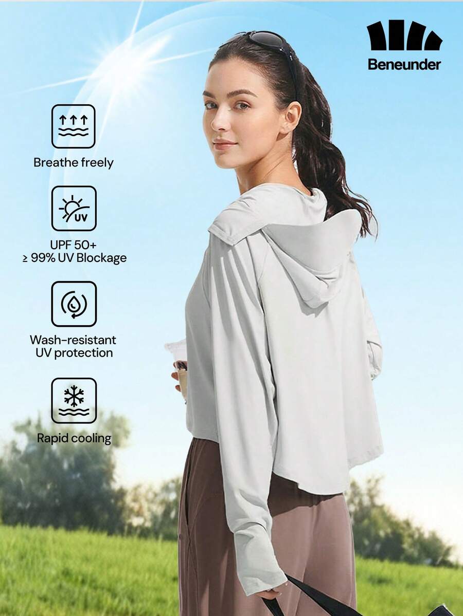 Chaqueta protectora solar refrescante para mujer (estilo capa) Beneunder AL118 - Gris - Ver 1