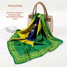 1PC Brazilian Flag Pattern Scarf For Women, Soft Head Scarf, Bandana, Hair Wrap, Neck Scarf, Shawl-Fashion Accessories For Women, For Sleeping, Travel - Multicolor - View 12