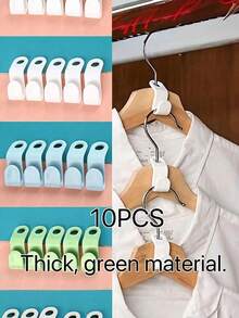 Small Hanger Suitable For Connecting Hooks Inside Wardrobe, Stackable Plastic Wardrobe Cap Rack, Thickened Plastic Connecting Hanger Clip, Suitable For Various Types Of Hangers. Used For Organizing And Connecting Hangers Inside Wardrobe, Stackable. Smooth Craftsmanship, Made Of New PP Material. Suitable For Holidays, Summer And Travel. - White - View 15