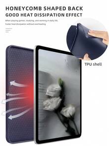 1件極簡筆記本風深藍色彩繪筆槽保護殼，適用於iPad Mini 6/Mini 7/9.7/10.2/10.5/Air 4/Air 5/10th/10.9/Pro 11"/Air 11(M2)/12.9/Pro 11 2024(M4)/Air 13(M3 2025)/Air 11-Inch(M3) 2025/(A16) 11 Inch 11th Generation 2025，9.7與10.2為左側筆槽，其餘機型為右側筆槽，三折平板保護殼，TPU軟邊全包防摔耐磨，蜂巢散熱，磁吸休眠，內置筆槽，不含筆 - 深藍 - 查看 7