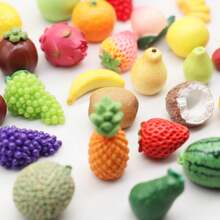 50/20/5pcs Realistic Fruit & Vegetable Models, Mini Fruit Models, Resin Fruit Models, Lifelike Effect, Mini Food & Vegetable Decor, Mini Food Basket, Mini Kitchen Mini House Store, Outdoor Garden Decor, Garden Decoration - A - View 6