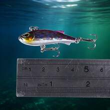 HENGJIA 沉水 VIB 釣魚路亞 4g 微振動硬餌 震動搖擺發光雷射鱗片仿真餌，適用於鱒魚、鱸魚、淡水魚 - 彩色 - 查看 9