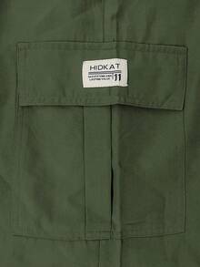 Hidkat Men's Summer Thin Cargo Capris, Drawstring Waist, Large Cargo Pockets, Fashionable And Versatile, Suitable For Daily Casual And Outdoor Hiking Wear - Green - View 7