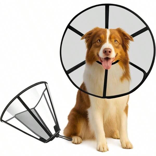 Soft Dog Cone Collar For Post - Surgery, Wound Care Injury Healing, Comfortable Adjustable Pet Cone Recovery Protective Elizabethan Collar To Prevent Licking Biting Scratching For Medium Large Dogs, L