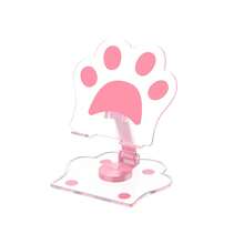 1 pieza Soporte para teléfono con forma de pata de gato creativa y linda, material acrílico, adecuado para iPad y tabletas, soporte dedicado para maratón de series, soporte de escritorio plegable, soporte inclinado, soporte universal de acrílico lindo de dibujos animados para teléfono y tableta, adecuado para teléfonos y tabletas de hasta 13 pulgadas, ángulo ajustable, rotación plegable de 360°, soporte de escritorio elevable inclinado, perfecto para ejercicio, ver videos y llamadas de FaceTime - Multicolor - Ver 12