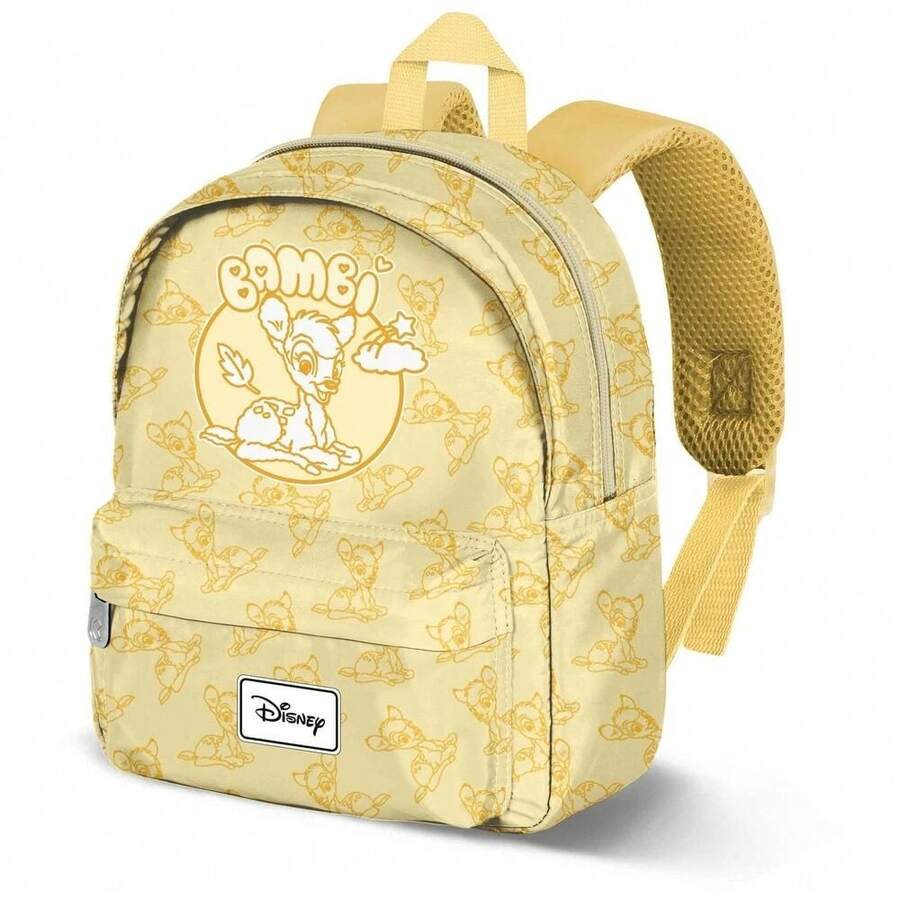 Safta Disney Bambi Preschool Backpack, Lightweight With Zippered Main Compartment And Front Pocket, 22x27x9 Cm, Back To School Backpack For Children, Yellow - Multicolor - View 1