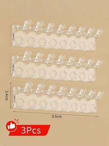 3/6/9pcs Wall Mounted Necklace Holder Rack With 8 Hooks, For Hanging Jewelry, Bracelets, Rings - Clear - View 11