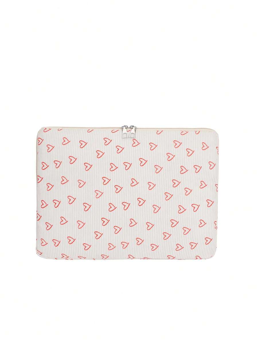 1pc Heart Style Laptop Case, Tablet Bag, Suitable For 10/11 Inch , 13/14 Inch, 15/15.6 Inch Laptop Sleeve - 紅色 - 查看 1