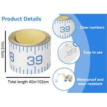 40 Inch Fish Measuring Ruler Sticker, Bold Easy-To-Read Scale, Suitable For Boats, Kayaks, Fishing Nets, Coolers - White - View 2