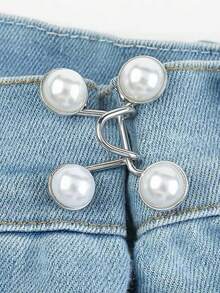 1pc Detachable Denim Jeans Waist Adjustment Buckle - Multicolor - View 1