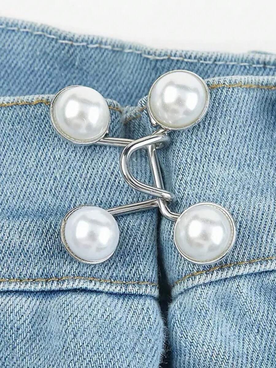 1pc Detachable Denim Jeans Waist Adjustment Buckle - Multicolor - View 1