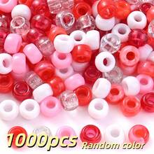 100/1000顆 6x9mm 彩色小馬珠套組 壓克力大孔珠 適用於辮髮、髮編髮珠 DIY 手鍊項鍊耳環手工藝派對裝飾 - 彩色 - 查看 26