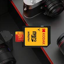 Kodak 原廠 Micro SD 記憶卡 32GB 64GB 128GB 高速 MicroSDXC TF 記憶卡附 SD 轉接卡，Class 10 U3 V30 A1 最高 100MB/S，4K 影片儲存卡，適用於智慧型手機、相機、遊戲機、運動攝影機和監控攝影機 - 紅色 - 查看 5