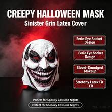 Masque ScCosplay Ary Halloween Tête Complète Latex Masque de Démon Réaliste Accessoire de Costume Halloween Visage de Fantôme - Plusieurs styles - Voir 2