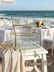 Customized Wedding Card Box - Transparent Gift And Cash Storage Box, Suitable For Wedding Reception, Birthday Elegant Table Decor, Anniversary And Graduation Party Decoration - Multicolor - View 2