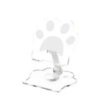 1 pieza Soporte para teléfono con forma de pata de gato creativa y linda, material acrílico, adecuado para iPad y tabletas, soporte dedicado para maratón de series, soporte de escritorio plegable, soporte inclinado, soporte universal de acrílico lindo de dibujos animados para teléfono y tableta, adecuado para teléfonos y tabletas de hasta 13 pulgadas, ángulo ajustable, rotación plegable de 360°, soporte de escritorio elevable inclinado, perfecto para ejercicio, ver videos y llamadas de FaceTime - Multicolor - Ver 14