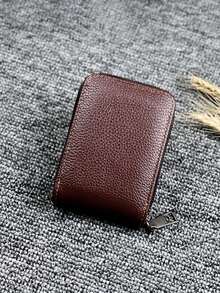 HOVI'S Billetera de Tarjetas Portátil Ultra Delgada Minimalista Clásica Monedero Multifuncional - Marrón - Ver 5