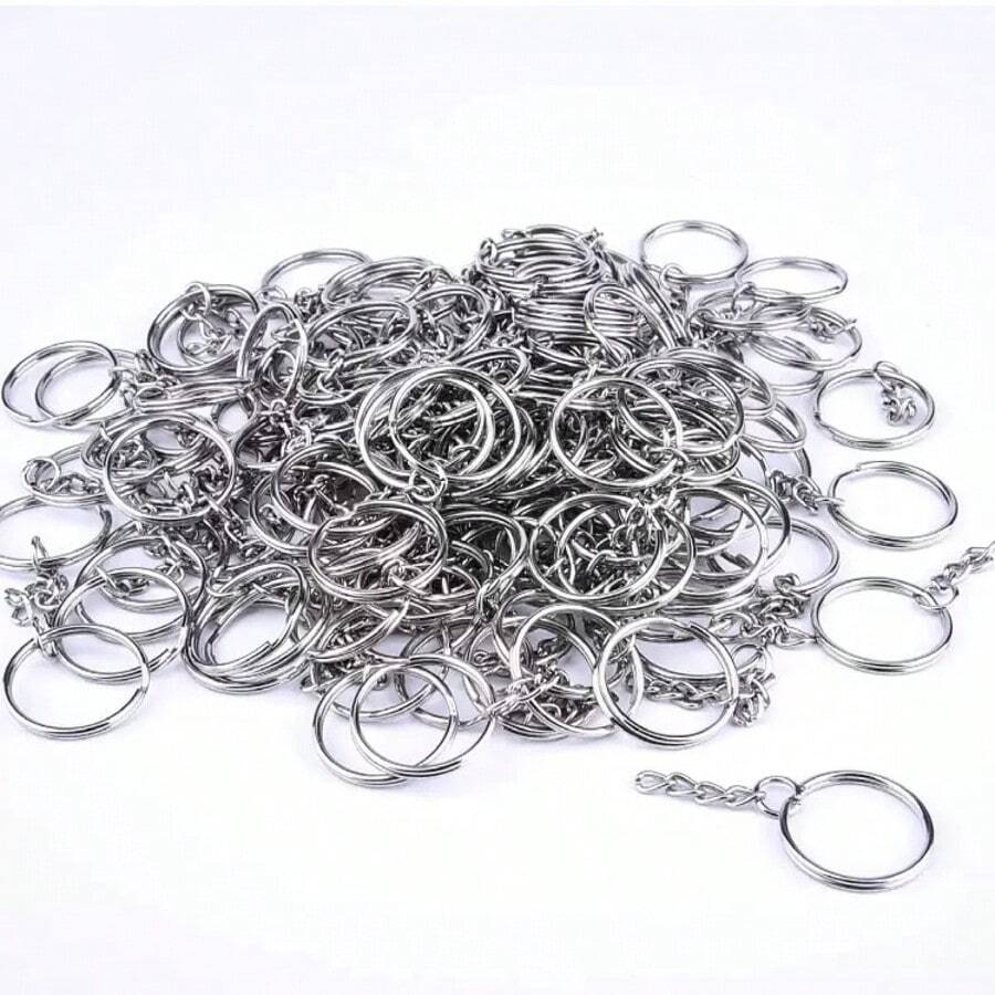 50 Stücke Metall Blank Schlüsselringe/Gestempelte Schlüsselanhänger (Gemischt) Abnehmbarer Schlüsselanhänger Anhänger - Schlüsselanhänger - Übersicht 1
