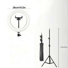 10 Inch USB Powered Selfie Light - Ring Light With Stand And Phone Holder - 43 Inch Phone Tripod With Light, Professional LED Ring Light For Video Recording/Makeup/Streaming-Gifts For Yourself/Friends Suitable For Photography, Video Recording, Live Streaming, Zoom Meeting, Vlogging, With Stand Photography Video Recording Live Streaming Room Meeting Vlogging Phone Light - Multicolor - View 11